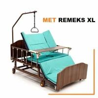 Кровать медицинская механическая функциональная - MET REMEKS XL с функцией кардио-кресла, с Переворотом и Туалетом, матрас в комплекте ширина 120 см