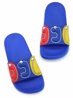 Тапочки резиновые для девочки / шлепанцы пляжные на девочку, пляжная обувь детская / детские шлепки для мальчиков / синий, р26