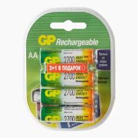 Аккумулятор Ni-Mh 2700 мА·ч 1.2 В GP Rechargeable 2700 Series AA, в упаковке: 4 шт