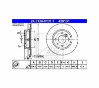 Диск Тормозной Передний Mitshubishi Lancer 9 Ate 24.0126-0131.1 Mitshubishi Lancer 9 Ate арт. 24.0126-0131.1