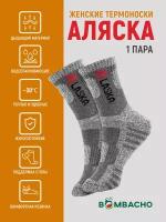 Женские термоноски Bombacho, Аляска, размер 37-41, 1 пара, светло-серый