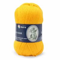 Пряжа для вязания Astra Premium 'Детская', 90г, 270м (35% шерсть меринос, 65% акрил) (104 желтый), 3 мотка