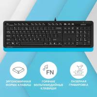 Клавиатура A4Tech Fstyler FK10 черный/синий USB