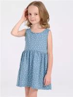 Платье - сарафан для девочки летнее в горошек хлопок 100% Апрель 1ДПБ4000001н/243/*/4489/*/*/*/* голубой,серый,белый 54-104