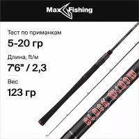 Спиннинг для рыбалки Maximus Black Widow-X 23ML 5-20гр, 230 см, для ловли окуня, щуки, судака, жереха / удилище спиннинговое