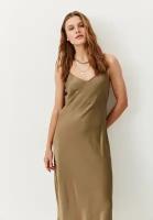 Платье-комбинация из сатинированной вискозы - 44 - Зеленый