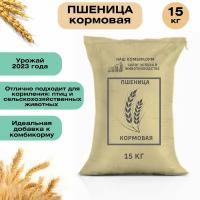 Пшеница кормовая 15 кг. Незаменимый продукт для сельскохозяйственных животных, подходит для кормления птицы, кроликов и КРС