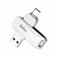 Флеш-накопитель USB 3.0 64GB Netac U782C Dual серебро (Флеш-накопитель USB 3.0/3.1 + Type C)