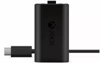 Microsoft Аккумулятор с кабелем зарядки USB Type-C для геймпада Xbox Series S/Series X/One, черный