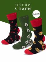 Носки MACHO, 3 пары, 3 уп., размер 41-43, зеленый, красный, черный