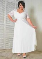 Платье свадебное размер 66 цвет белый