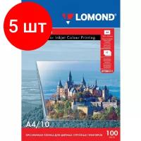 Комплект 5 упаковок, Пленка для проекторов Lomond (708411) прозр. д/струйн. цв. А4 100мкм, 10л/уп