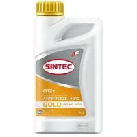 SINTEC ANTIFREEZE GOLD G12+, -40 карбоксилатный антифриз 1кг для двигателя автомобиля, охлаждающая жидкость в авто, жёлтый, готовый к применению