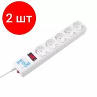 Сетевой фильтр Power Cube SPG-B-6-WHITE, с/з, 10А / 2200 Вт