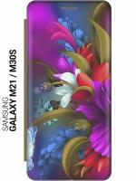 Чехол-книжка на Samsung Galaxy M21, M30s, Самсунг М21 с 3D принтом 