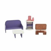 PAREMO Набор мебели для гостиной (PDA417) белый/фиолетовый/коричневый