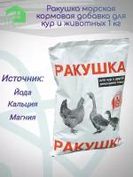 Ракушка, кормовая добавка для птиц 1 кг, морская ракушка для кур и животных