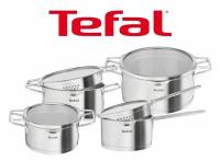 Набор кастрюль Tefal Nordica H852S856, серебро, 8 предметов