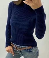 Женский вязанный свитер с высоким воротом, водолазка, длинный рукав. Новинка