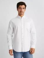 Рубашка из хлопка с длинным рукавом и карманом, цвет Белый, размер L 014132159013