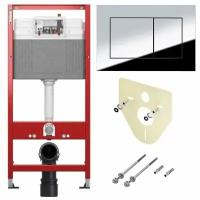 Монтажный элемент для подвесного унитаза + смывная клавиша Tece TECEnow глянцевый хром 9400412