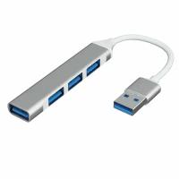 USB 2.0 концентратор, разветвитель, хаб GSMIN B15B 4x USB 2.0 переходник, адаптер (23 см) (Серебристый)