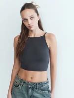 Майка-топ хлопковая на тонких бретельках Befree CROPTOPCOL2-37-S