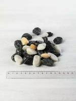 Галька белая и черная, микс фракция 10-20 мм 10 кг (323). Декоративный грунт, натуральный камень
