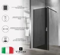 Душевая перегородка Vincea Walk-In VSW-1H800CGB, 800*2000, черный матовый, стекло тонированное