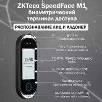 ZKTeco SpeedFace M1 - биометрический терминал доступа с распознаванием лиц, ладоней и карт EM-Marine