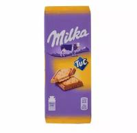 Шоколад молочный Milka с солёным крекером Tuc