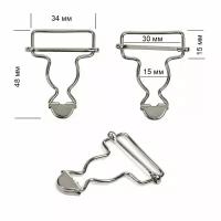 Застежка для комбинезона TB. JX.30 шир. 30мм цв. никель уп. 50шт