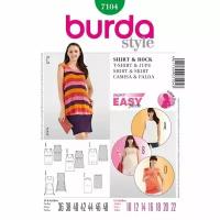 Выкройка Burda 7104-Комплект для будущей мамы: Топ, Туника, Юбка