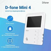 Видеодомофон для квартиры или частного дома D-fone Mini 4 (MN400 W, Белый), дисплей 4