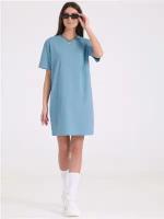 Платье - футболка женское мини летнее голубое оверсайз Апрель 1ЖПК3857804/1420/2419/*/*/*/*/* серый,голубой 100-164