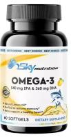 Omega-3 SkyNutrition 540mg EPA & 360mg DHA, 60 капсул с лимоном