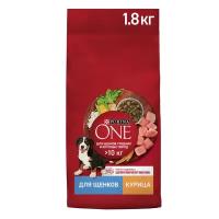 Purina One корм для щенков средних и крупных пород Курица и рис, 1,8 кг