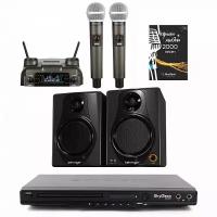 Комплект караоке для дома SkyDisco Karaoke Home Set Music Pro 3: приставка с баллами, микрофоны, диск 2000 песен