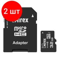 Карта памяти Mirex microSDHC Class 10 UHS-I U1 + SD adapter