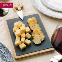 Деревянная сервировочная доска со сланцевой вставкой в наборе с ножом для сыра APOLLO 