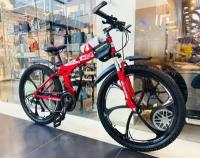 Горный складной велосипед на дисках GROM, городской, 26 дюймов / взрослый, мужской и женский для прогулки / скоростной, спортивный велик для подростков красный