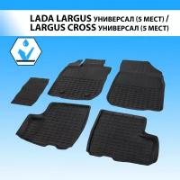 Комплект ковриков в салон RIVAL 66003002 для LADA Largus, LADA Largus Cross с 2012 г., 5 шт