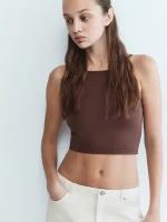 Майка-топ хлопковая на тонких бретельках Befree CROPTOPCOL2-20-XS