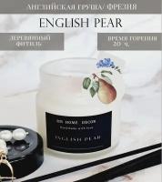 Свеча ароматическая, ENGLISH PEAR,100мл, свеча с деревянным фитилем, подарок женщине, 8 марта, jo malone english pear freesia