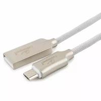 Кабель USB 2.0, AM/micro B, серия Platinum, нейлоновая оплетка, длина 1,8 м, белый, Cablexpert