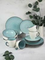Набор столовой посуды тарелки и кружки 16 предметов