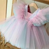 Нарядное платье для девочки, размер 140, розовый
