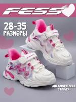 Кроссовки FESS, размер 33, белый, розовый