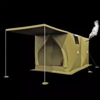 Палатка-шатер дубль 3 с навесом камыш