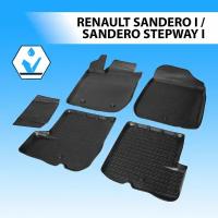 Комплект ковриков в салон RIVAL 14703001 для Renault Sandero Stepway, Renault Sandero, Ferrari 512 2009-2014 г., 5 шт